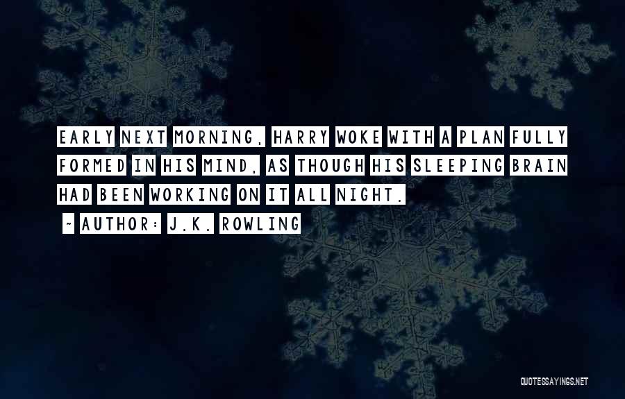 J.K. Rowling Quotes: Early Next Morning, Harry Woke With A Plan Fully Formed In His Mind, As Though His Sleeping Brain Had Been