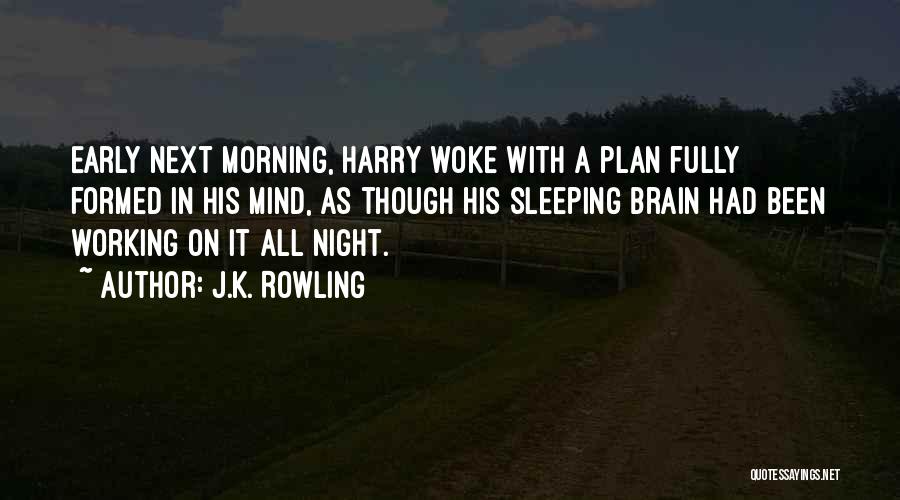 J.K. Rowling Quotes: Early Next Morning, Harry Woke With A Plan Fully Formed In His Mind, As Though His Sleeping Brain Had Been