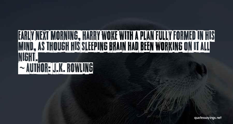 J.K. Rowling Quotes: Early Next Morning, Harry Woke With A Plan Fully Formed In His Mind, As Though His Sleeping Brain Had Been