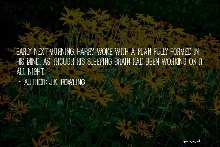 J.K. Rowling Quotes: Early Next Morning, Harry Woke With A Plan Fully Formed In His Mind, As Though His Sleeping Brain Had Been