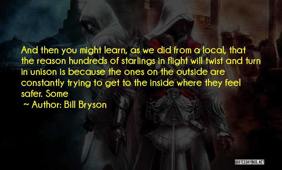 Bill Bryson Quotes: And Then You Might Learn, As We Did From A Local, That The Reason Hundreds Of Starlings In Flight Will