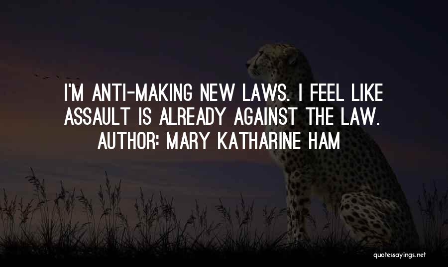 Mary Katharine Ham Quotes: I'm Anti-making New Laws. I Feel Like Assault Is Already Against The Law.