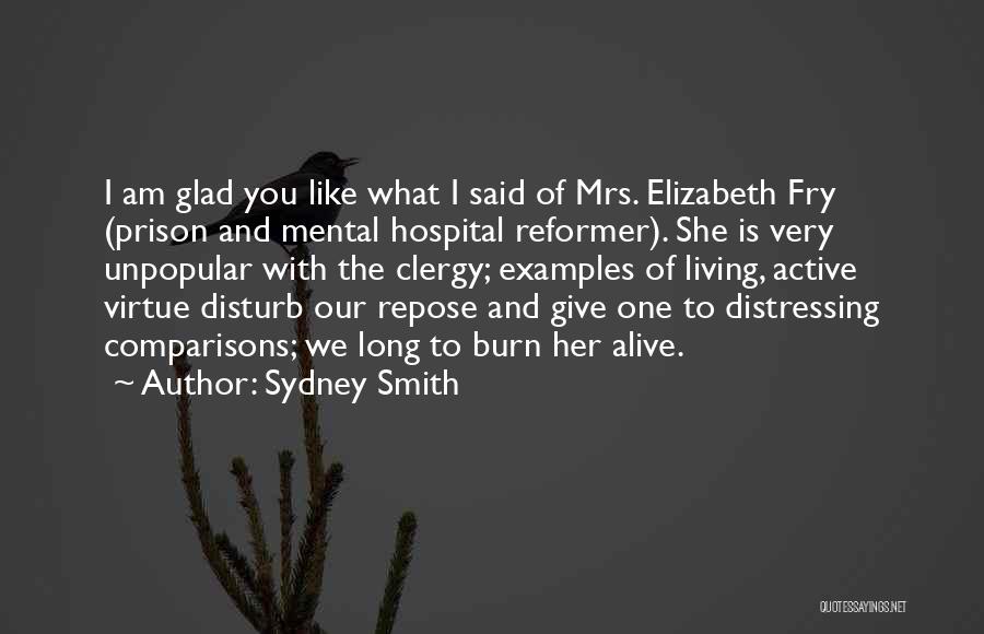 Sydney Smith Quotes: I Am Glad You Like What I Said Of Mrs. Elizabeth Fry (prison And Mental Hospital Reformer). She Is Very