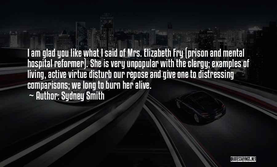 Sydney Smith Quotes: I Am Glad You Like What I Said Of Mrs. Elizabeth Fry (prison And Mental Hospital Reformer). She Is Very