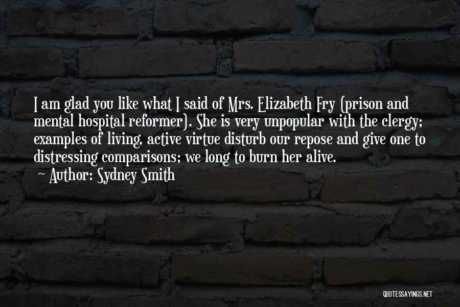 Sydney Smith Quotes: I Am Glad You Like What I Said Of Mrs. Elizabeth Fry (prison And Mental Hospital Reformer). She Is Very