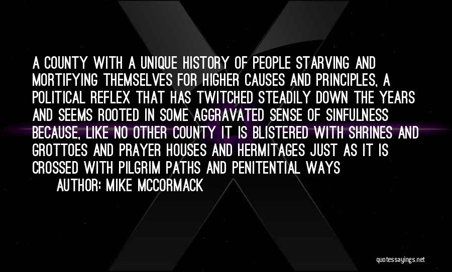 Mike McCormack Quotes: A County With A Unique History Of People Starving And Mortifying Themselves For Higher Causes And Principles, A Political Reflex