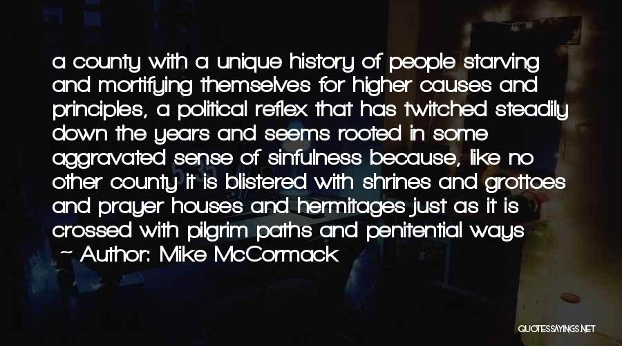 Mike McCormack Quotes: A County With A Unique History Of People Starving And Mortifying Themselves For Higher Causes And Principles, A Political Reflex