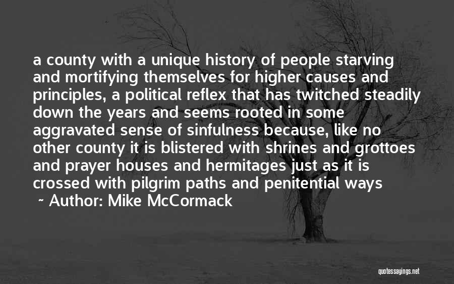 Mike McCormack Quotes: A County With A Unique History Of People Starving And Mortifying Themselves For Higher Causes And Principles, A Political Reflex