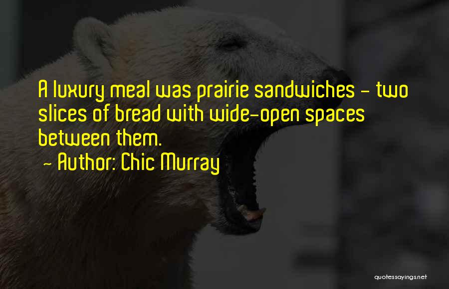 Chic Murray Quotes: A Luxury Meal Was Prairie Sandwiches - Two Slices Of Bread With Wide-open Spaces Between Them.