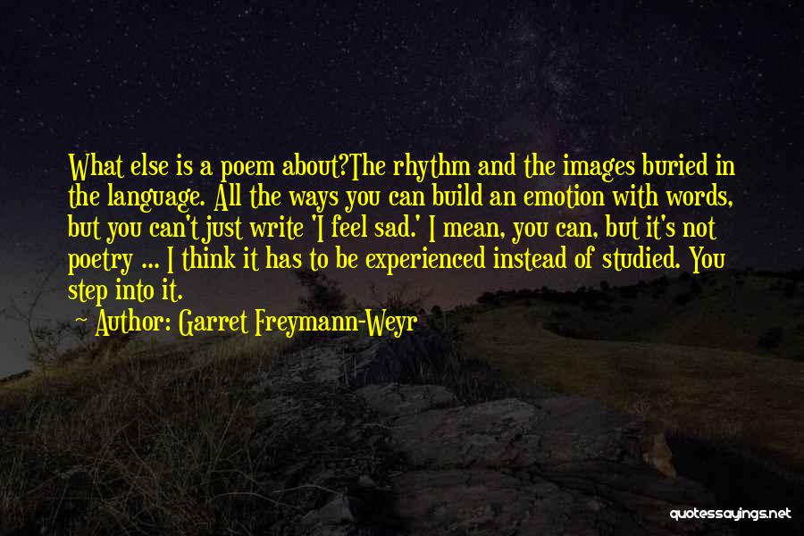 Garret Freymann-Weyr Quotes: What Else Is A Poem About?the Rhythm And The Images Buried In The Language. All The Ways You Can Build