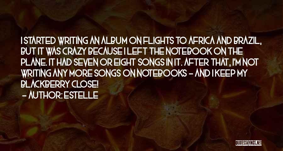 Estelle Quotes: I Started Writing An Album On Flights To Africa And Brazil, But It Was Crazy Because I Left The Notebook