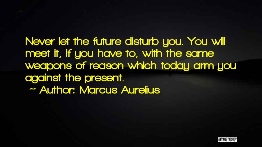 Marcus Aurelius Quotes: Never Let The Future Disturb You. You Will Meet It, If You Have To, With The Same Weapons Of Reason