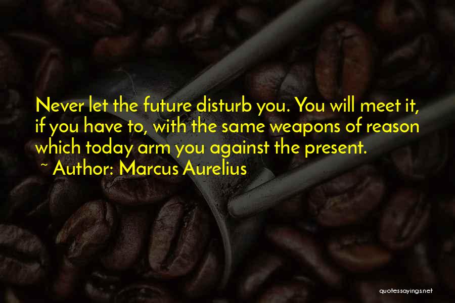 Marcus Aurelius Quotes: Never Let The Future Disturb You. You Will Meet It, If You Have To, With The Same Weapons Of Reason