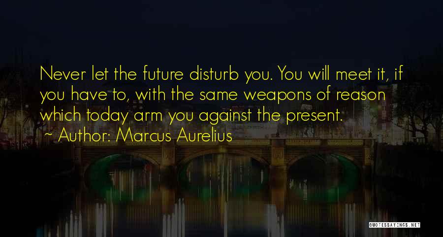 Marcus Aurelius Quotes: Never Let The Future Disturb You. You Will Meet It, If You Have To, With The Same Weapons Of Reason