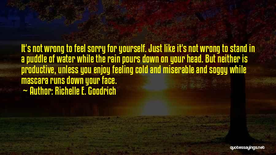 Richelle E. Goodrich Quotes: It's Not Wrong To Feel Sorry For Yourself. Just Like It's Not Wrong To Stand In A Puddle Of Water