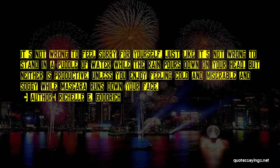 Richelle E. Goodrich Quotes: It's Not Wrong To Feel Sorry For Yourself. Just Like It's Not Wrong To Stand In A Puddle Of Water