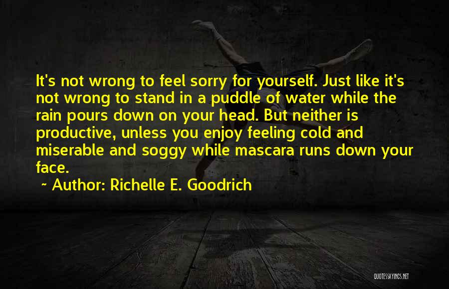 Richelle E. Goodrich Quotes: It's Not Wrong To Feel Sorry For Yourself. Just Like It's Not Wrong To Stand In A Puddle Of Water