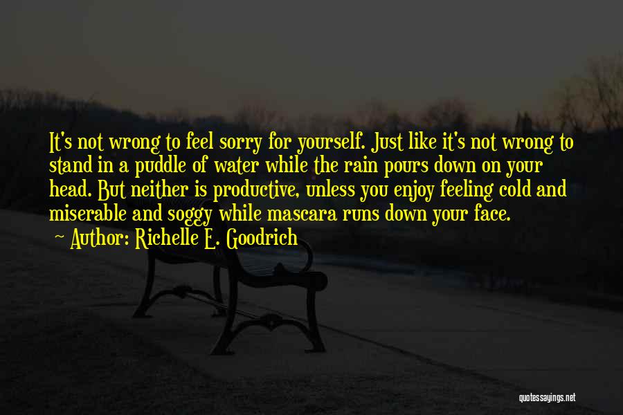 Richelle E. Goodrich Quotes: It's Not Wrong To Feel Sorry For Yourself. Just Like It's Not Wrong To Stand In A Puddle Of Water