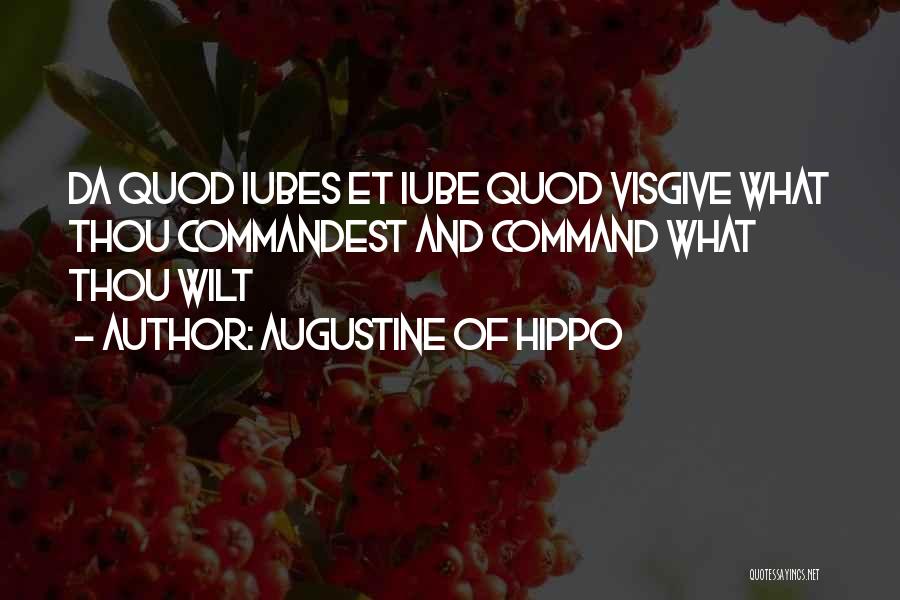 Augustine Of Hippo Quotes: Da Quod Iubes Et Iube Quod Visgive What Thou Commandest And Command What Thou Wilt