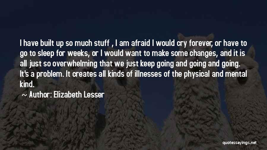 Elizabeth Lesser Quotes: I Have Built Up So Much Stuff , I Am Afraid I Would Cry Forever, Or Have To Go To