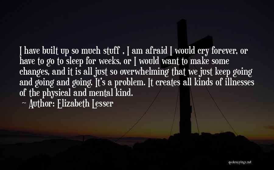 Elizabeth Lesser Quotes: I Have Built Up So Much Stuff , I Am Afraid I Would Cry Forever, Or Have To Go To