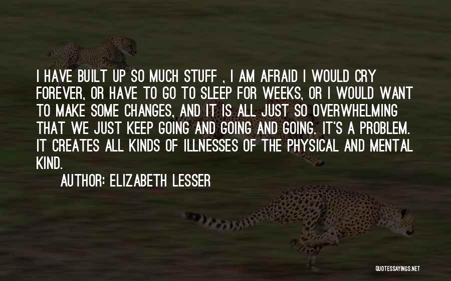 Elizabeth Lesser Quotes: I Have Built Up So Much Stuff , I Am Afraid I Would Cry Forever, Or Have To Go To
