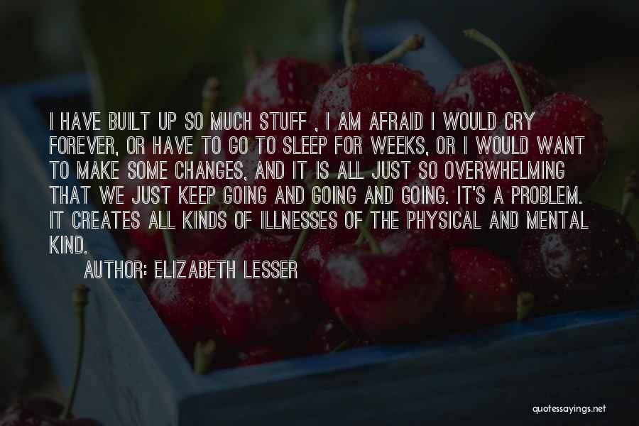 Elizabeth Lesser Quotes: I Have Built Up So Much Stuff , I Am Afraid I Would Cry Forever, Or Have To Go To