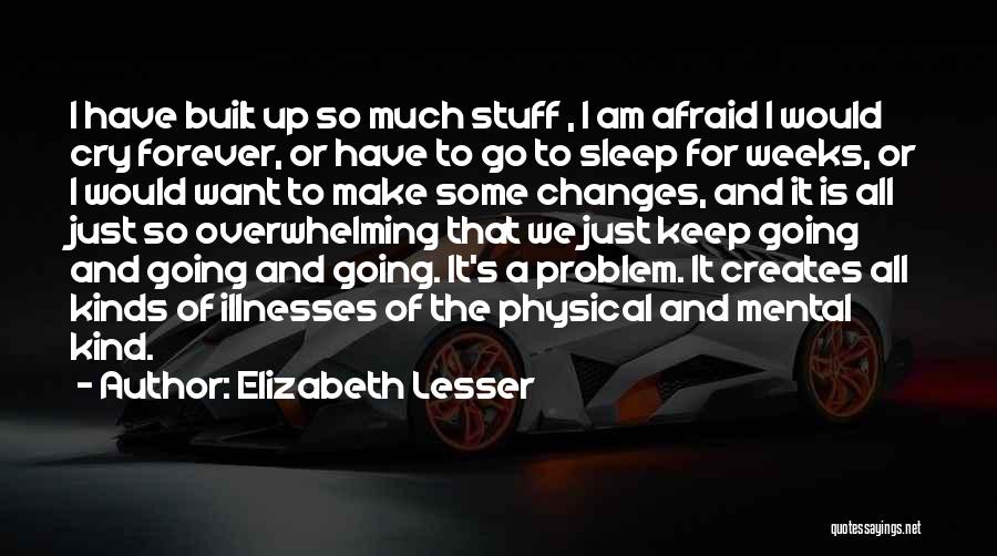 Elizabeth Lesser Quotes: I Have Built Up So Much Stuff , I Am Afraid I Would Cry Forever, Or Have To Go To