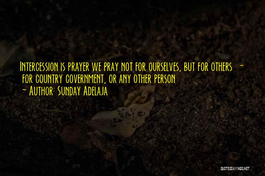 Sunday Adelaja Quotes: Intercession Is Prayer We Pray Not For Ourselves, But For Others - For Country Government, Or Any Other Person