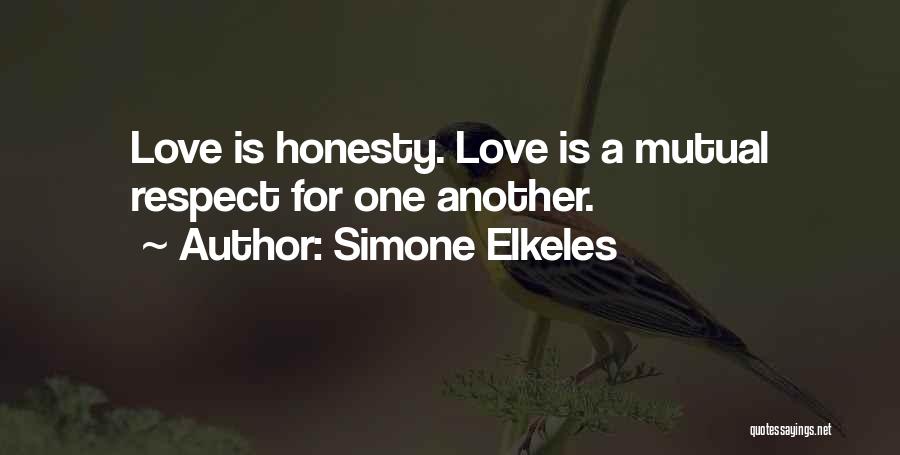 Simone Elkeles Quotes: Love Is Honesty. Love Is A Mutual Respect For One Another.
