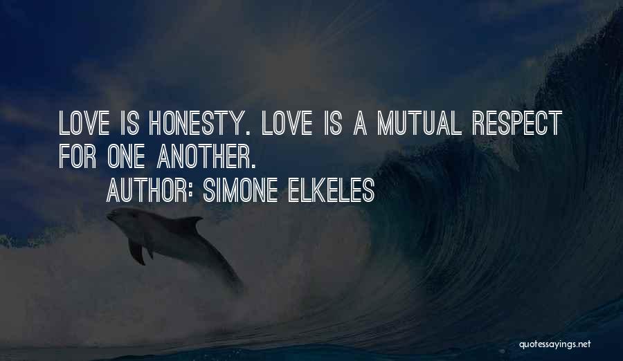 Simone Elkeles Quotes: Love Is Honesty. Love Is A Mutual Respect For One Another.