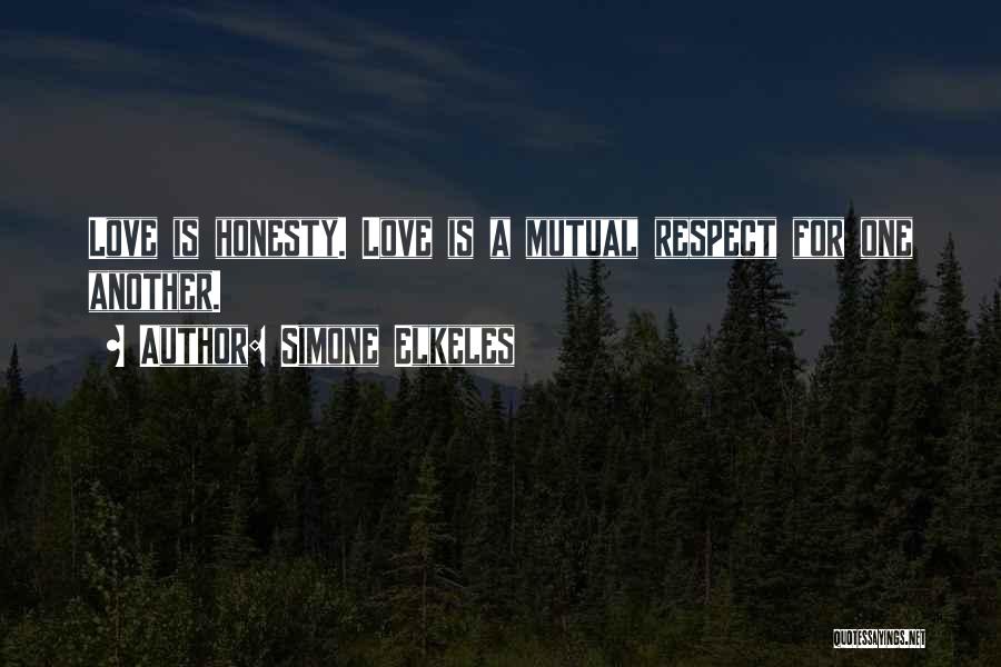 Simone Elkeles Quotes: Love Is Honesty. Love Is A Mutual Respect For One Another.