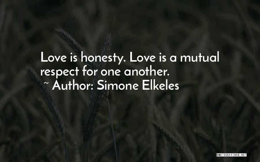 Simone Elkeles Quotes: Love Is Honesty. Love Is A Mutual Respect For One Another.