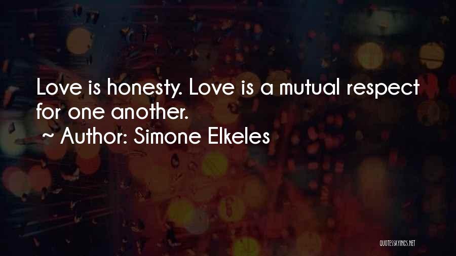 Simone Elkeles Quotes: Love Is Honesty. Love Is A Mutual Respect For One Another.