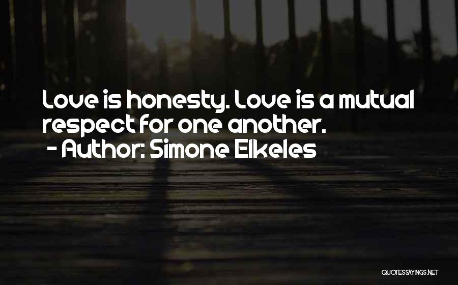 Simone Elkeles Quotes: Love Is Honesty. Love Is A Mutual Respect For One Another.