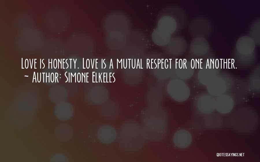 Simone Elkeles Quotes: Love Is Honesty. Love Is A Mutual Respect For One Another.