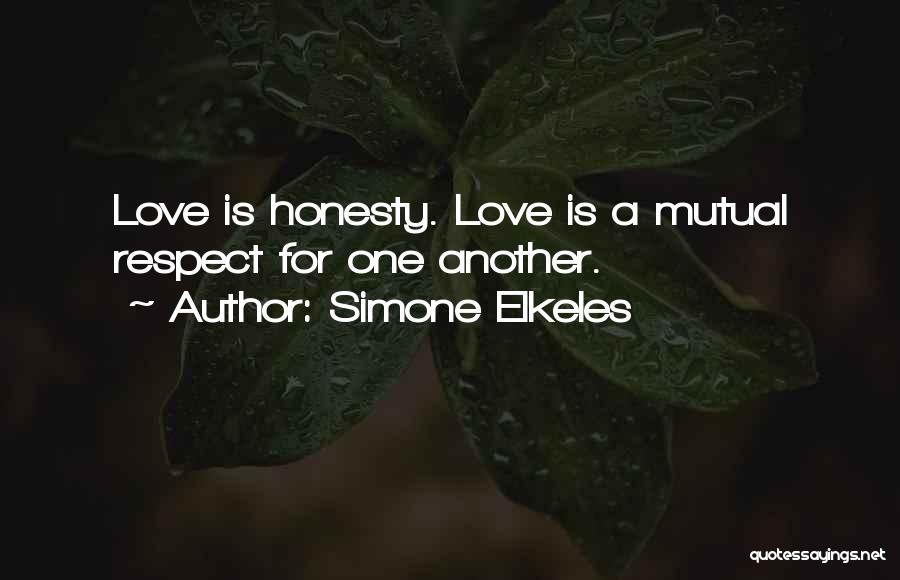 Simone Elkeles Quotes: Love Is Honesty. Love Is A Mutual Respect For One Another.