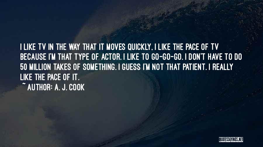 A. J. Cook Quotes: I Like Tv In The Way That It Moves Quickly, I Like The Pace Of Tv Because I'm That Type