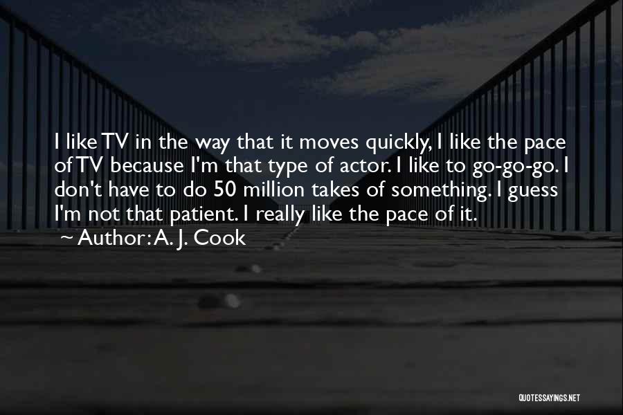 A. J. Cook Quotes: I Like Tv In The Way That It Moves Quickly, I Like The Pace Of Tv Because I'm That Type