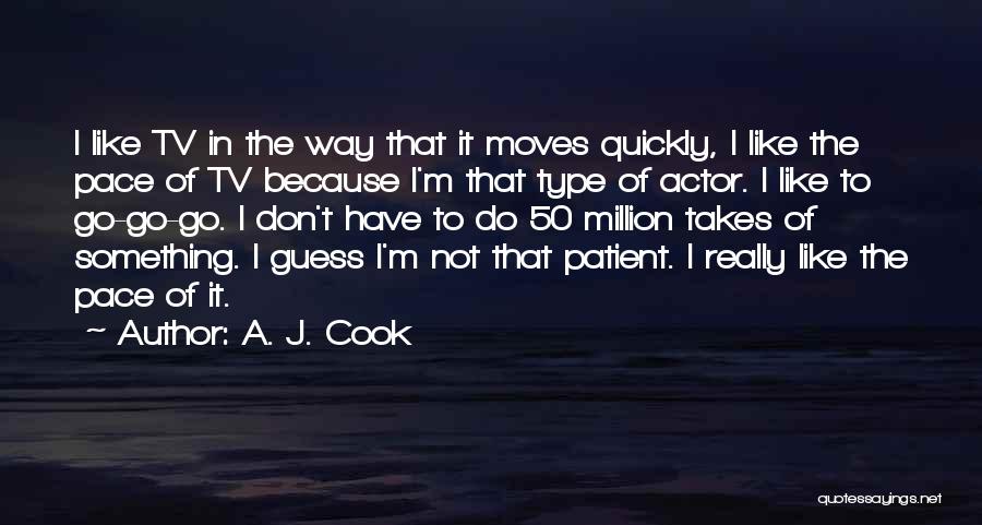 A. J. Cook Quotes: I Like Tv In The Way That It Moves Quickly, I Like The Pace Of Tv Because I'm That Type