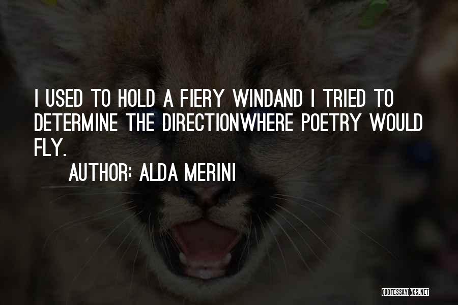 Alda Merini Quotes: I Used To Hold A Fiery Windand I Tried To Determine The Directionwhere Poetry Would Fly.