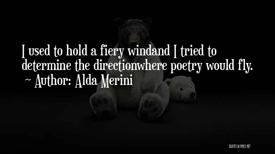 Alda Merini Quotes: I Used To Hold A Fiery Windand I Tried To Determine The Directionwhere Poetry Would Fly.