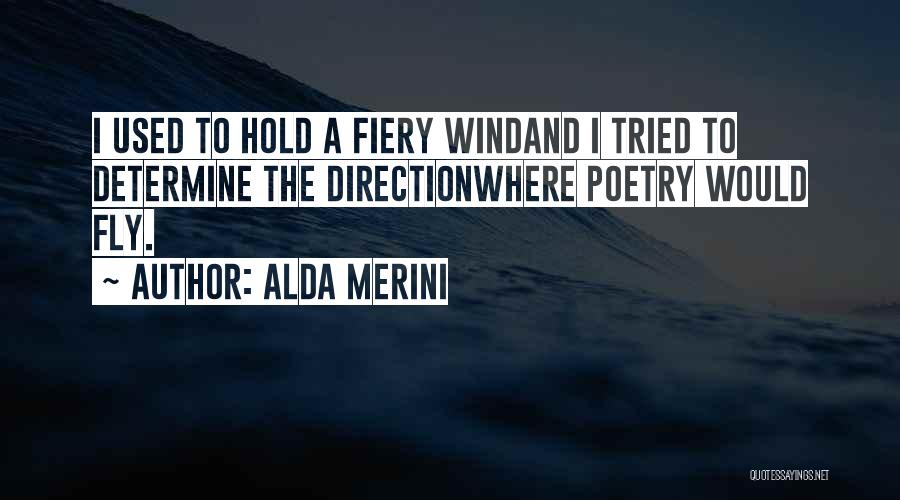 Alda Merini Quotes: I Used To Hold A Fiery Windand I Tried To Determine The Directionwhere Poetry Would Fly.