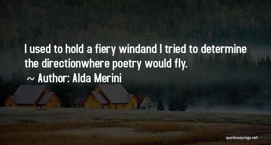 Alda Merini Quotes: I Used To Hold A Fiery Windand I Tried To Determine The Directionwhere Poetry Would Fly.