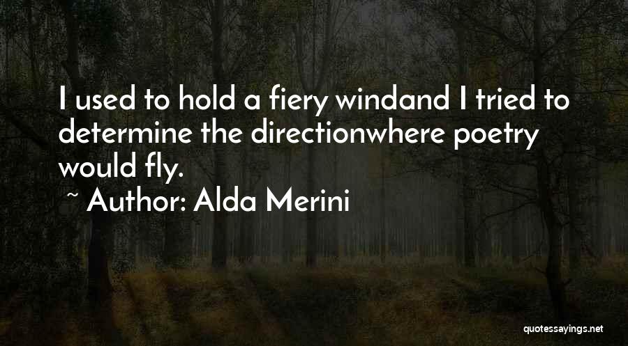Alda Merini Quotes: I Used To Hold A Fiery Windand I Tried To Determine The Directionwhere Poetry Would Fly.