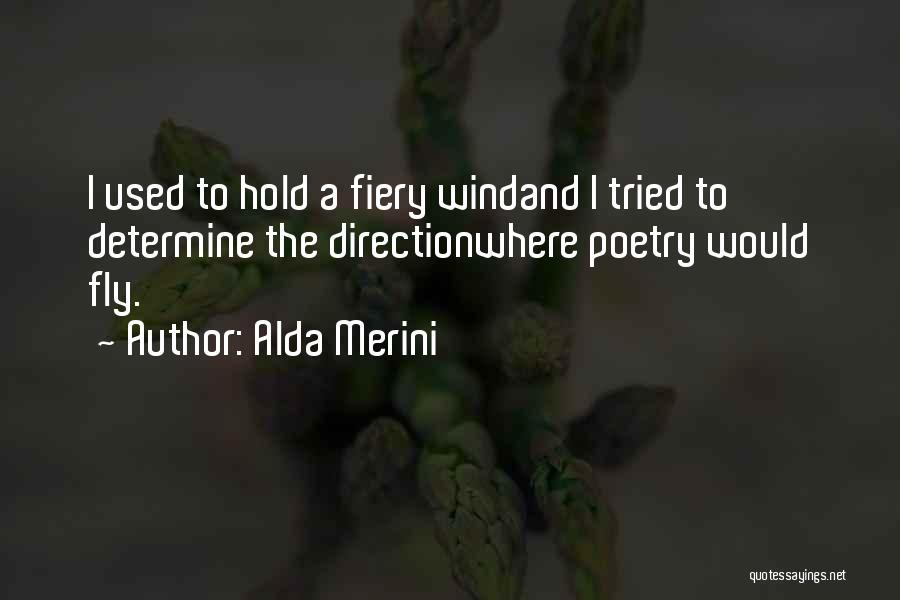 Alda Merini Quotes: I Used To Hold A Fiery Windand I Tried To Determine The Directionwhere Poetry Would Fly.