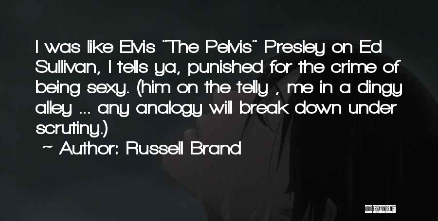 Russell Brand Quotes: I Was Like Elvis The Pelvis Presley On Ed Sullivan, I Tells Ya, Punished For The Crime Of Being Sexy.