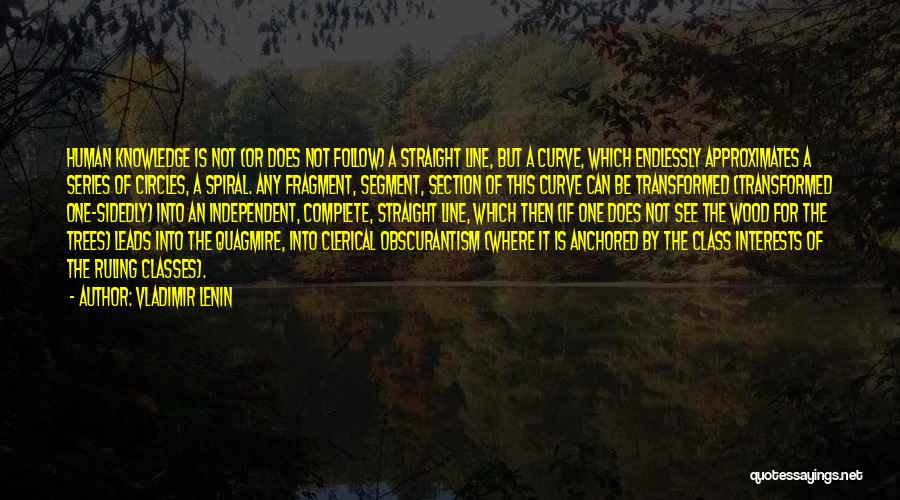 Vladimir Lenin Quotes: Human Knowledge Is Not (or Does Not Follow) A Straight Line, But A Curve, Which Endlessly Approximates A Series Of