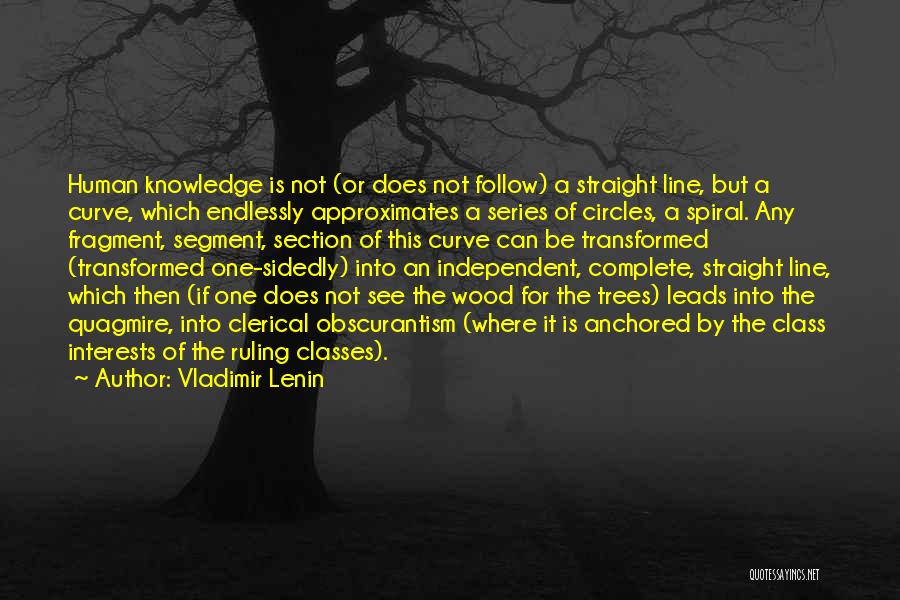 Vladimir Lenin Quotes: Human Knowledge Is Not (or Does Not Follow) A Straight Line, But A Curve, Which Endlessly Approximates A Series Of