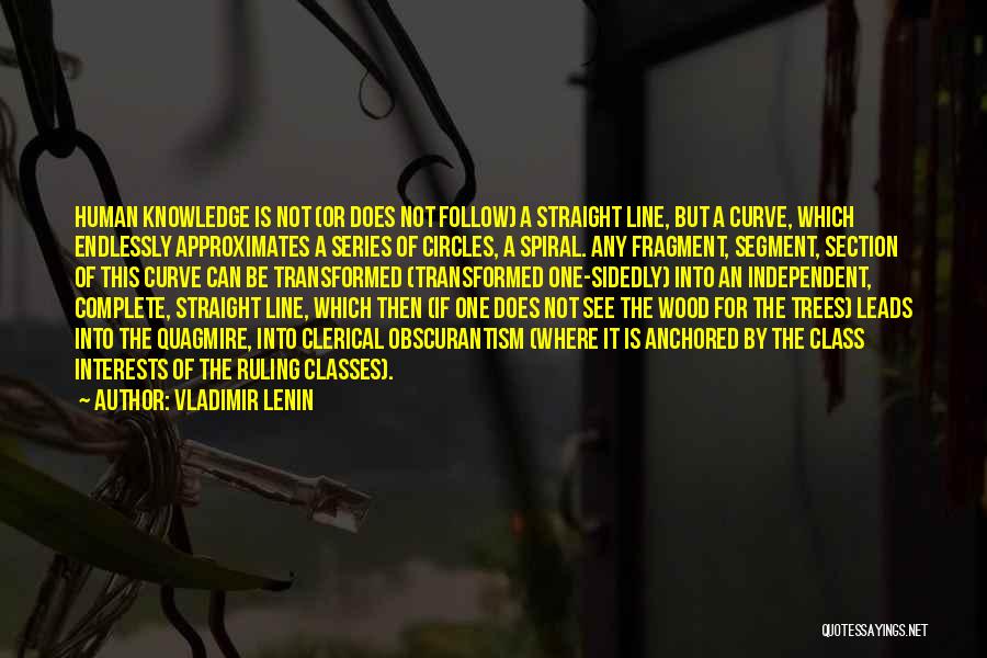 Vladimir Lenin Quotes: Human Knowledge Is Not (or Does Not Follow) A Straight Line, But A Curve, Which Endlessly Approximates A Series Of